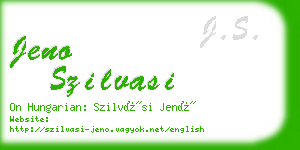 jeno szilvasi business card